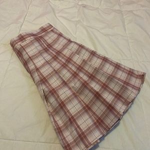 Romwe Pink/Purple plaid skirt